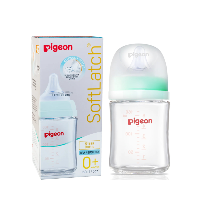 PIGEON WN3 GLASS NURSING BOTTLE WITH NIPPLE 160ML PIGEON WN3 GLASS NURSING BOTTLE WITH NIPPLE 160ML