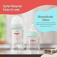 PIGEON WN3 GLASS NURSING BOTTLE WITH NIPPLE 160ML PIGEON WN3 GLASS NURSING BOTTLE WITH NIPPLE 160ML